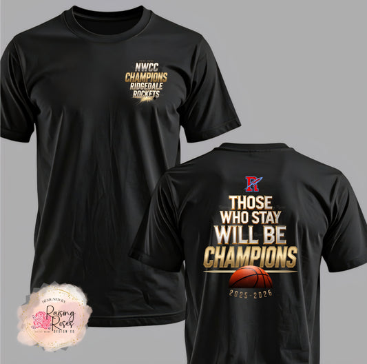 Ridgedale Rockets NWCC Championship T-shirts